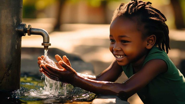 children enjoying Tekelbei water solution